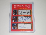 2020 ACEO ICONIC INK TRIPLE CUTS MICHAEL JORDAN BO JACKSON KEN GRIFFEY JR TRIPLE FACSMILE AUTO CARD