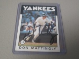 1986 TOPPS BASEBALL #180 - DON MATTINGLY CERTIFIED AUTHENTIC ON CARD AUTOGRAPH W/ COA YANKEES