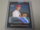 2007 TOPPS CHROME BASEBALL #344 - CHRIS NARVESON AUTOGRAPHED ROOKIE CARD ST LOUIS CARDINALS