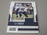 2017 PANINI SCORE - CJ PROSISE PLAYER WORN JERSEY CARD SEATTLE SEAHAWKS