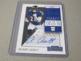 2018 PANINI CONTENDERS FOOTBALL - ANTHONY AVERETT AUTOGRAPHED ROOKIE CARD BALTIMORE RAVENS