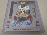 2015 PANINI DRAFT PICKS JOHN CROCKETT RED HOLOFOIL DRAFT TICKET AUTOGRAPHED ROOKIE CARD NORTH DAKOTA