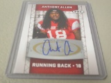 2011 SAGE HIT FOOTBALL #A18 - ANTHONY ALLEN AUTOGRAPHED ROOKIE CARD