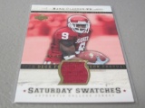 2005 UPPER DECK ROOKIE DEBUT - MARK CLAYTON SATURDAY SWATCHES GAME USED OKALHOMA SOONERS JERSEY CARD