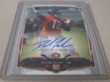 2014 TOPPS CHROME FOOTBALL - DAVID FALES AUTOGRAPHED CHROME ROOKIE CARD CHICAGO BEARS