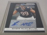 2013 PANINI PRIZM FOOTBALL - SHEA MCCLELLIN AUTOGRAPHED BLACK CHROME CARD CHICAGO BEARS