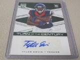 2016 PANINI DONRUSS ELITE TYLER ERVIN GREEN HOLO TURN OF CENTURY AUTOGRAPHED ROOKIE CARD TEXANS