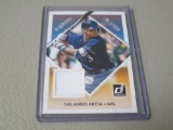 2018 PANINI DONRUSS BASEBALL - ORLANDO ARCIA PLAYER WORN JERSEY CARD