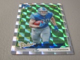 2019 PANINI DONRUSS FOOTBALL - THE ROOKIES - TJ HOCKENSON HOLOFOIL PRIZM ROOKIE CARD LIONS