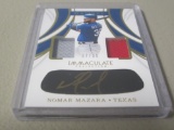 2019 PANINI IMMACULATE - NOMAR MAZARA DUAL GAME WORN JERSEY EYE PAINT AUTOGRAPH SSP #'D 32/35