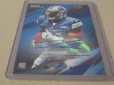 2015 TOPPS FIRE FOOTBALL #42 - AMEER ABDULLAH BLUE HOLOFOIL ROOKIE CARD AUTOGRAPH #'D 49/75 LIONS