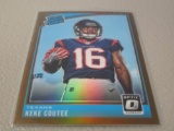 2018 PANINI DONRUSS OPTIC FOOTBALL #176 - KEKE COUTEE BRONZE HOLO PRIZM RATED ROOKIE CARD TEXANS