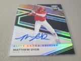 2020 PANINI DONRUSS ELITE EXTRA #127 - MATTHEW DYER AUTOGRAPHED ROOKIE CARD NEW YORK YANKEES