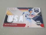 2020 PANINI DONRUSS ELITE EXTRA - MILAN TOLENTINO PLAYER WORN USA BASEBALL JERSEY CARD