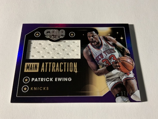 2015/16 PANINI GALA PATRICK EWING #33 MAIN ATTRACTION NUMBERED GAME WORN CARD 37/40 NEW YORK KNICKS