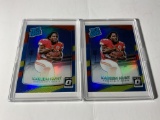 LOT OF 2 2017 PANINI OPTIC KARREM HUNT #182 RED & YELLOW ROOKIE PRIZM KANSAS CITY CHIEFS