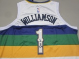 ZION WILLIAMSON SIGNED AUTOGRAPHED NEW ORLEANS PELICANS JERSEY WITH COA