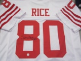 JERRY RICE SIGNED AUTOGRAPHED SAN FRANCISCO 49ERS JERSEY WITH COA