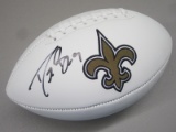 DREW BREES SIGNED AUTOGRAPHED NEW ORLEANS SAINTS FOTBALL WITH COA