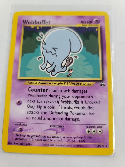 WOBBUFFET #35/75 Non-Holo RARE NEO DISCOVERY Pokémon UNLIMITED Mint/NM