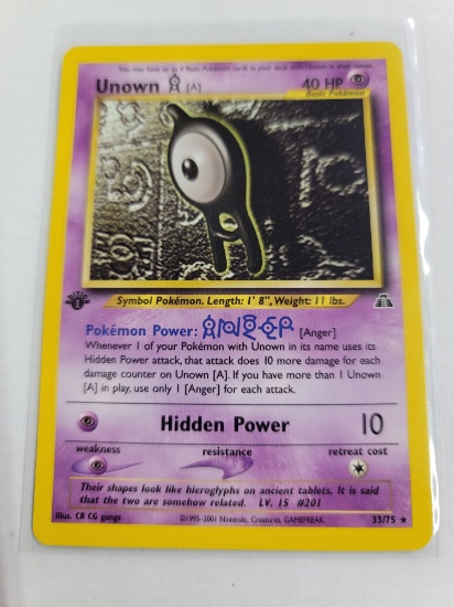 UNOWN #33/75 Non-Holo RARE NEO DISCOVERY Pokémon 1st Edition LIMITED Mint/NM