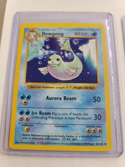 Original POKEMON Base Set SHADOWLESS Dewgong #25/102 UNCommon Card