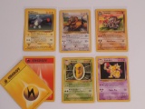 Lot of (7) Pokémon Original Base, Jungle and Fossil Cards Uncommon, Common and Energy