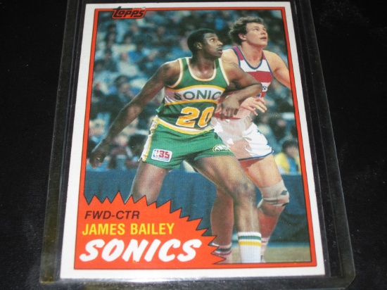 JAMES BAILEY 1981-82 TOPPS #96 SEATTLE SUPERSONICS RETIRED TEAM!