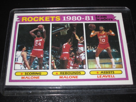 1981 Topps Rockets 1980-81 Team Leaders Moses Malone, Allen Leavell #52