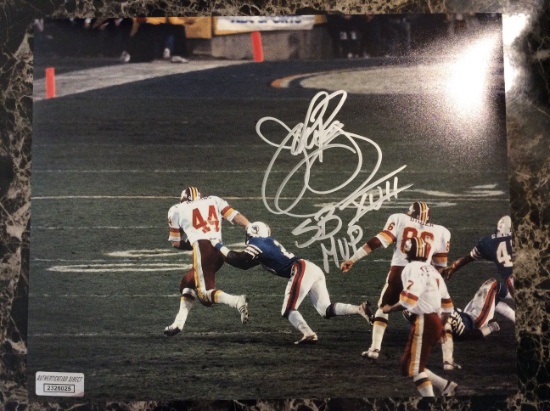 John Riggins Autographed & Inscribe”SB XVII MVP” 8+10 Photo with Certified COA