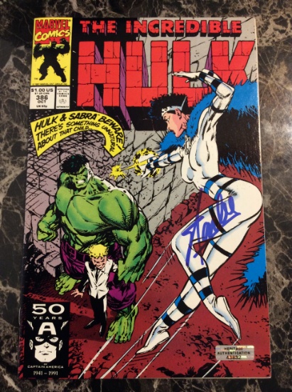 Stan Lee Autographed “The Incredible Hulk” Comic Book with Certified COA