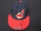Julio Franco Indians auto game worn hat FSG COA
