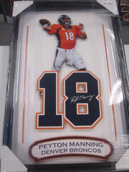 Peyton Manning Broncos 3D Vertical Photo Framed