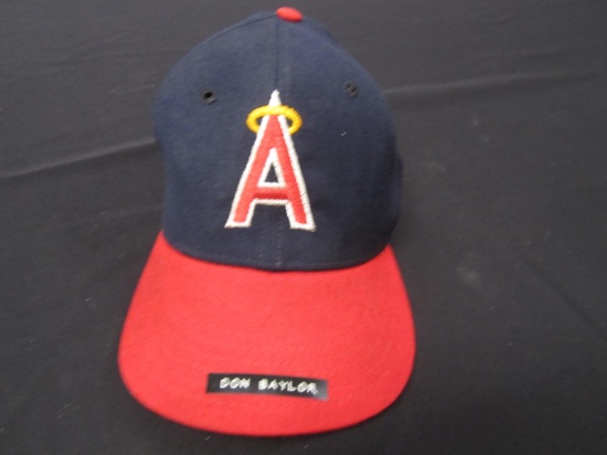 Don Baylor Angels game worn hat FSG COA