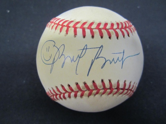 Brett Butler Braves signed ONL baseball CAS COA