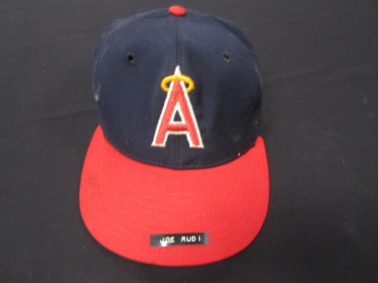 Joe Rudi Angels official game worn hat FSG COA