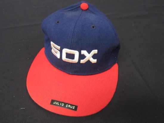 Julio Cruz White Sox game worn hat FSG COA
