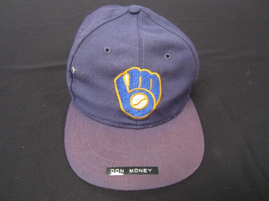 Don Money Brewers game worn hat FSG COA