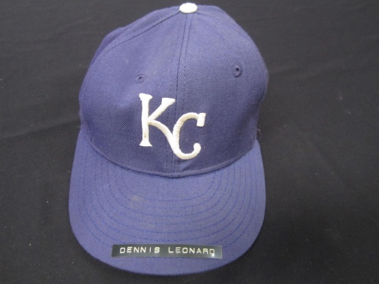 Dennis Leonard Royals game worn hat FSG COA