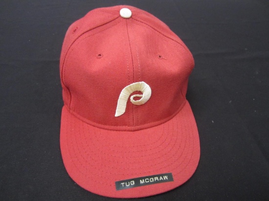 Tug McGraw Phillies game worn hat FSG COA