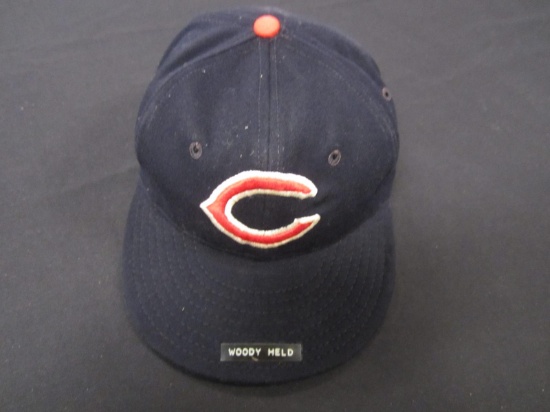 Woody Held Indians game worn hat FSG COA