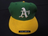 Mike Norris A's game worn hat FSG COA