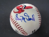 Sam McDowell Indians signed logo baseball COA