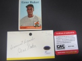 Gene Baker Signed Index Card CAS Coa