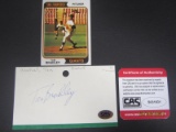 Tom Bradley Signed Index Card CAS Coa