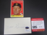 Mary Grissom Signed Index Card CAS Coa