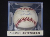 Chuck Hartenstien Cubs signed ROMLB CAS COA
