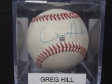 Greg Hill Twins signed baseball COA