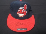 Pat Tabler Indians auto game worn hat FSG COA