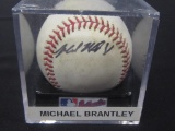 Michael Brantley GAME USED signed baseball COA